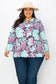 Plus size v-neck top with asymmetrical sleeves