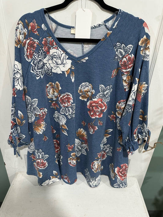 Vintage blue floral shirt