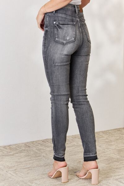 ONLINE ONLY - Judy Blue Full Size High Waist Tummy Control Release Hem Skinny Jeans
