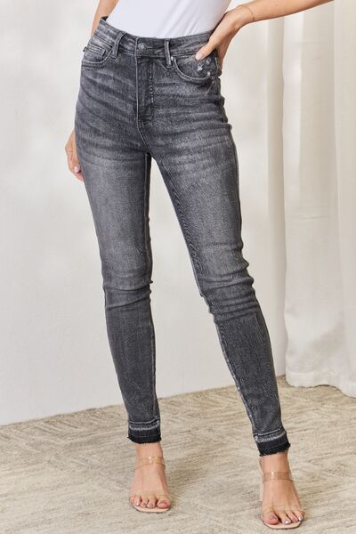 ONLINE ONLY - Judy Blue Full Size High Waist Tummy Control Release Hem Skinny Jeans